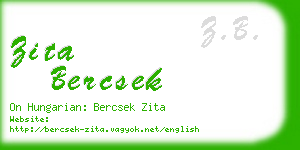 zita bercsek business card